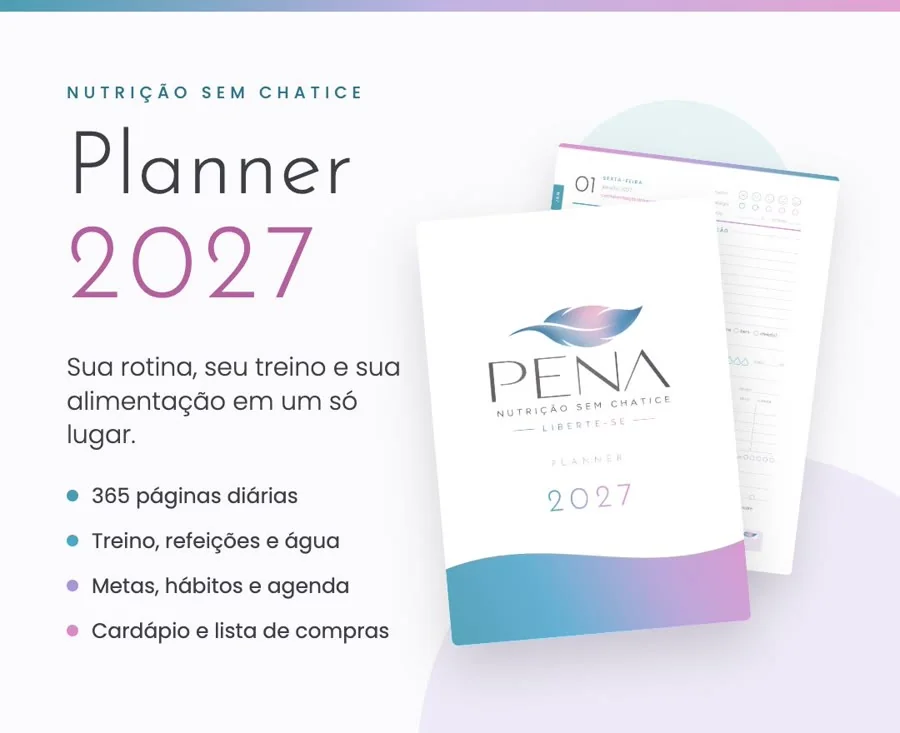 Capa e páginas do Planner PENA 2027